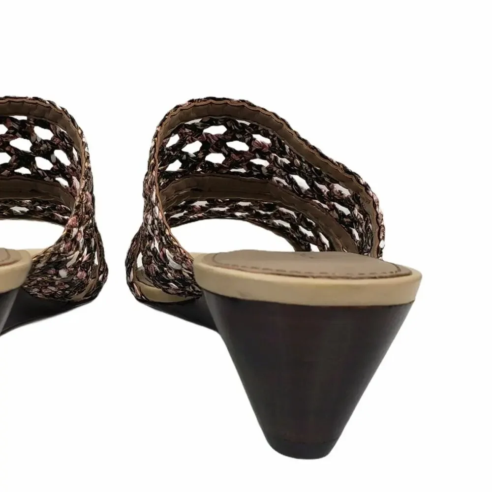 Donald Pliner Albi Woven Slide Leather Sandal Womens 8 Medium NEW